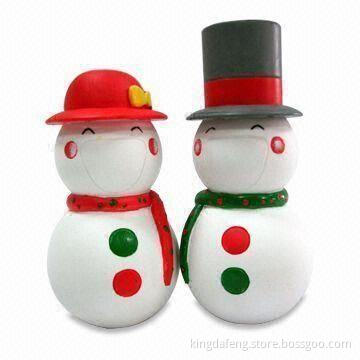 Lovely Snowmen Plastic Toy with Solid Inside, Measures 6.2 x 7.1cm
